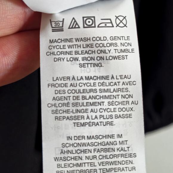 J.Crew Tassel Blouse Black Lightweight Size 4 Travel Packable - Picture 8 of 8